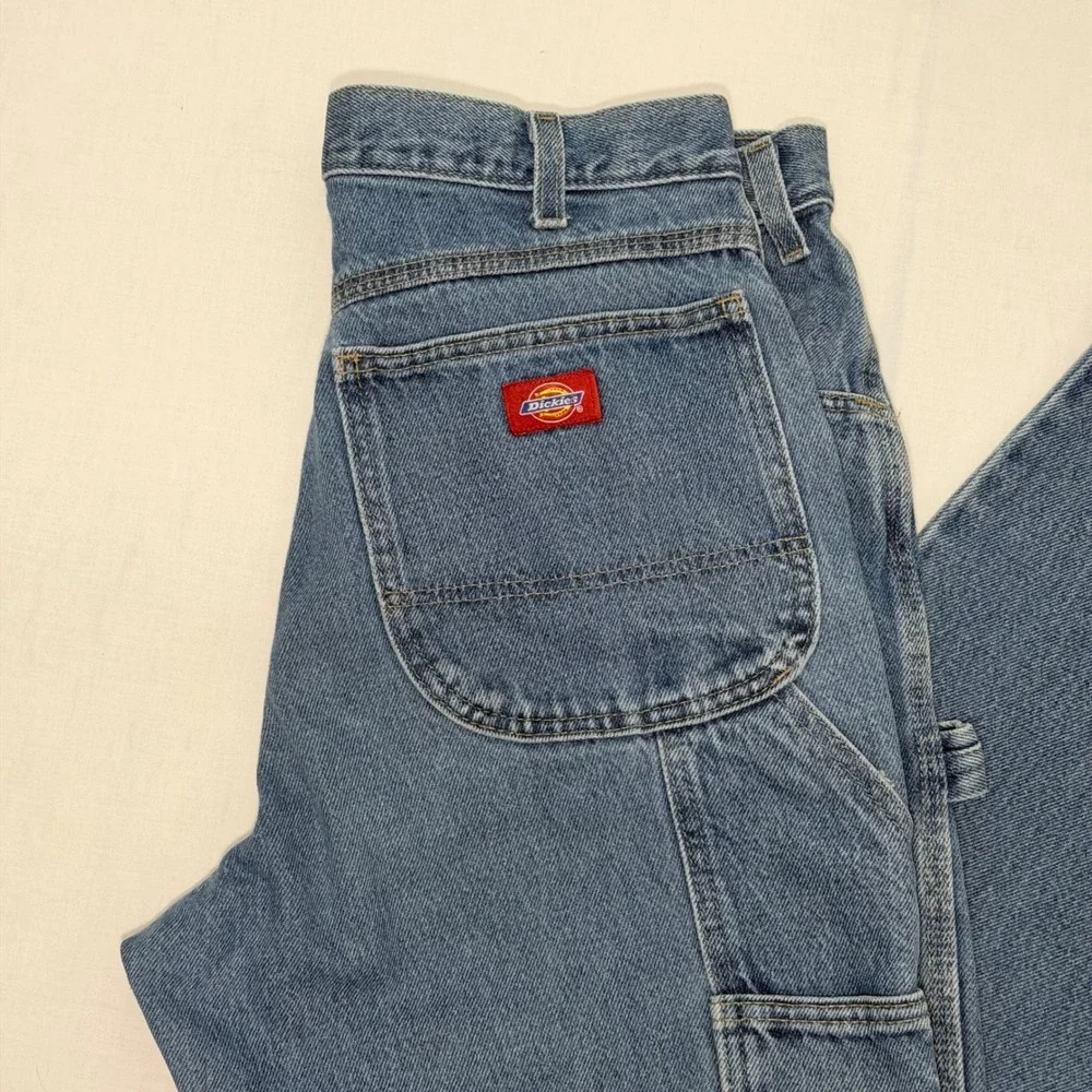 Dickies 1993SNB Carpenter Jeans Mens 32x30 Blue Denim Hammer Loop Work Pants